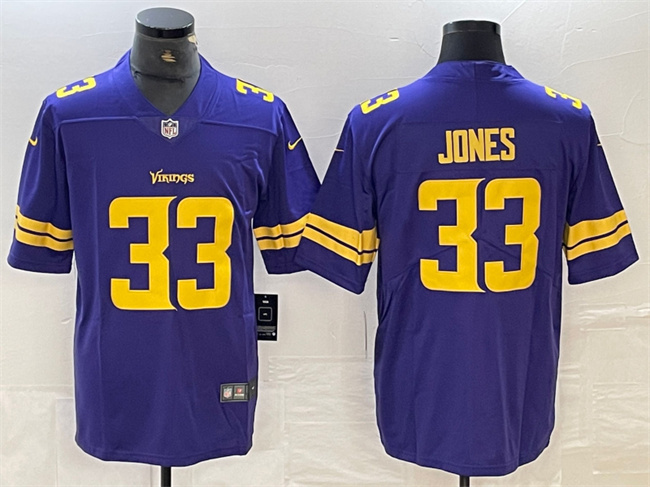 Men's Minnesota Vikings #33 Aaron Jones Purple Gold Vapor Untouchable Limited Stitched Jersey Men's Minnesota Vikings #33 Aaron Jones Purple Gold Vapor Untouchable Limited Stitched Jersey